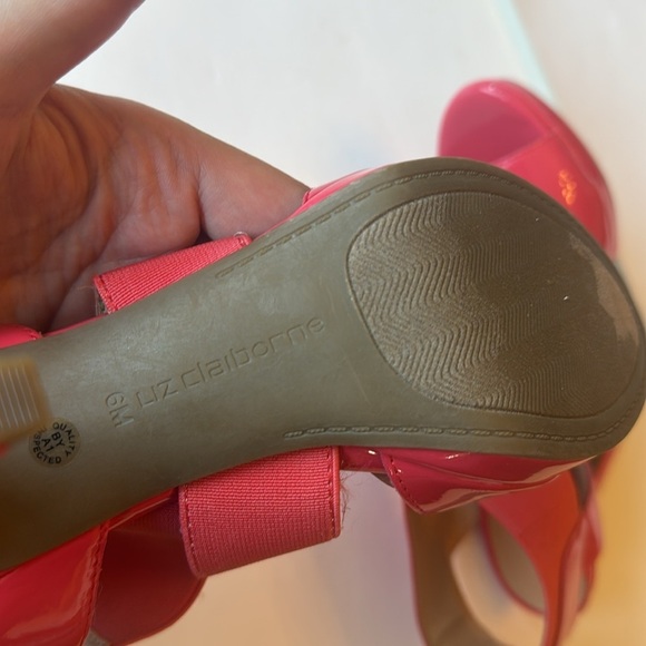 Liz Claiborne Elegant Pink Thick Strappy Open Peep Toe Heels - Picture 7 of 10